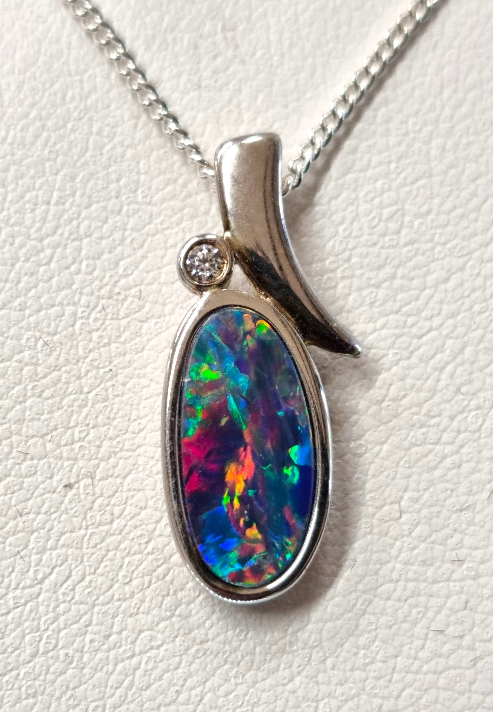Boulder Opal Doublet Pendant in Sterling Silver
